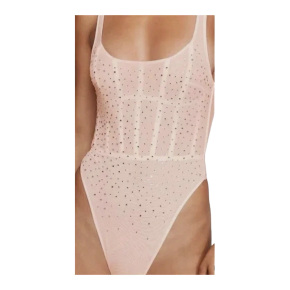 Victoria’s Secret Sugar Coated Crystal Corset Teddy Bodysuit Dreamy Pink S.‎ XS - Picture 2 of 11